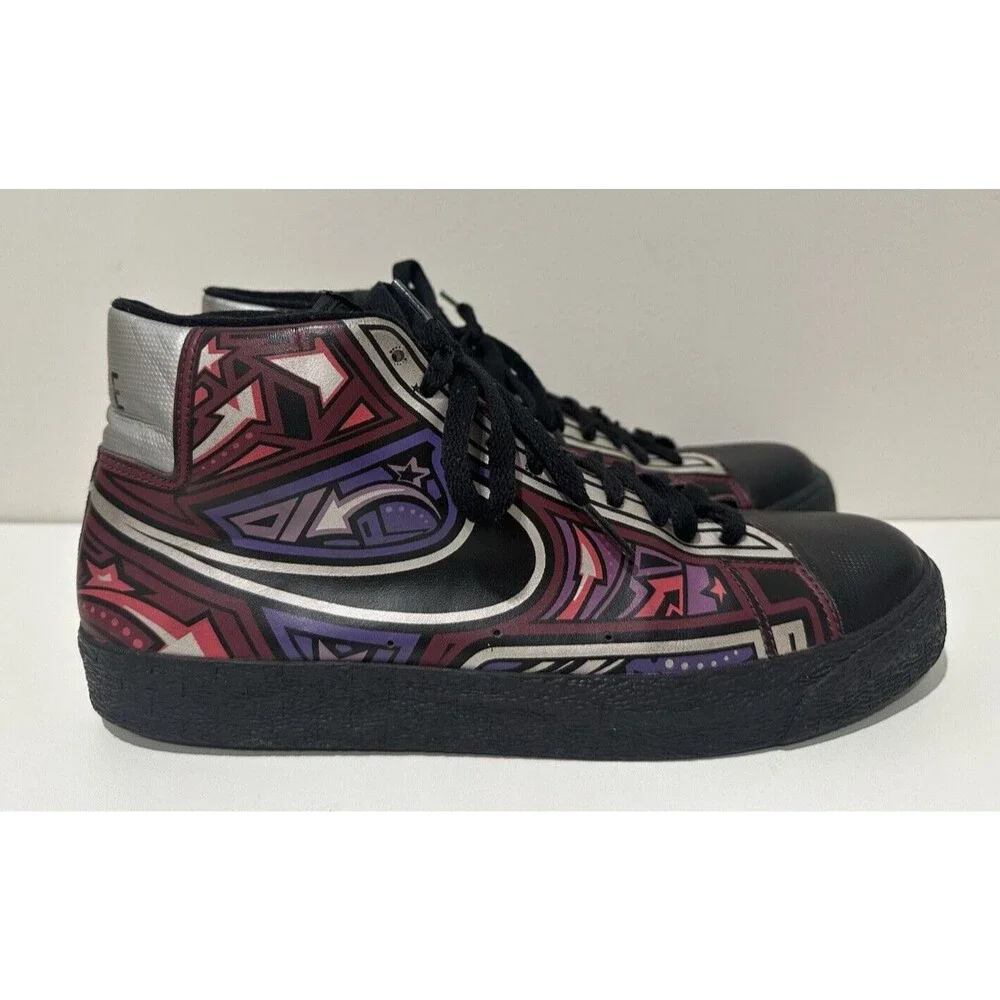 Nike men sz 9.5 blazer high cherrywood illustrated multicolor 315877-003 sneaker - Picture 3 of 12
